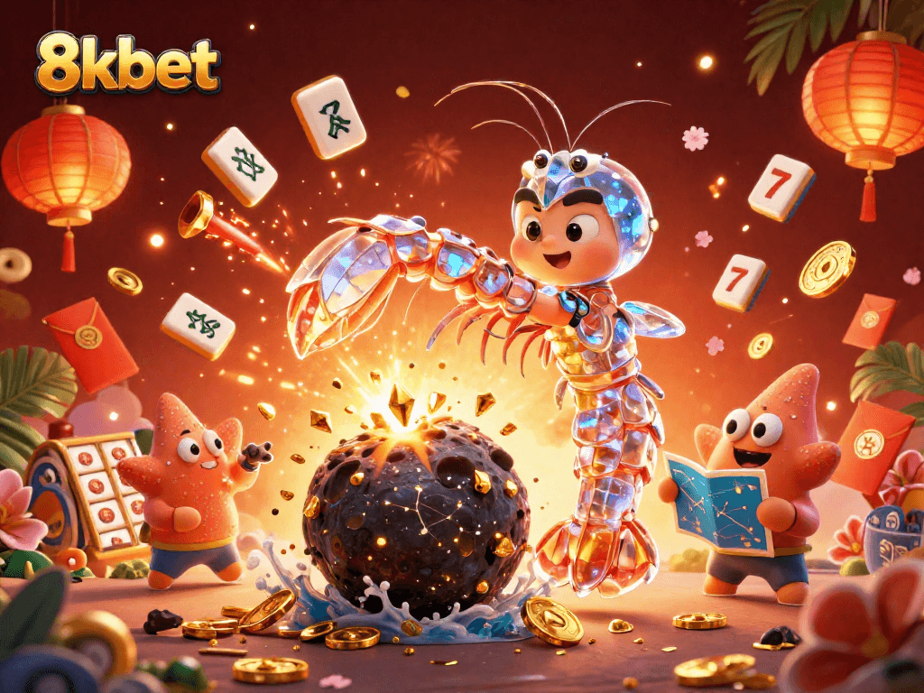 Experience the thrill of 8kbet's online casino scene with a dynamic galactic samurai in action.