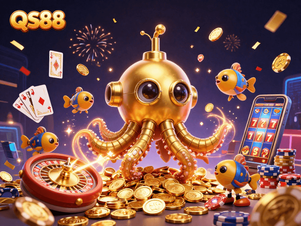 Experience the thrill of QS88 casino gaming with vibrant scenes and exciting elements.