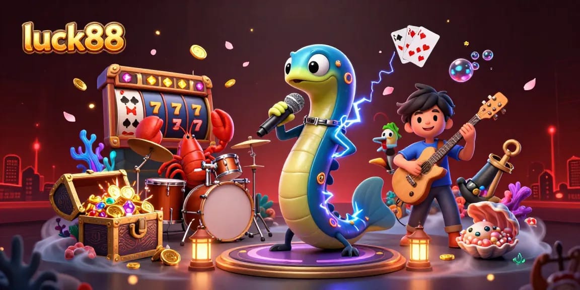 Experience the excitement of luck88 with a vibrant underwater casino scene featuring dynamic characters and elements.