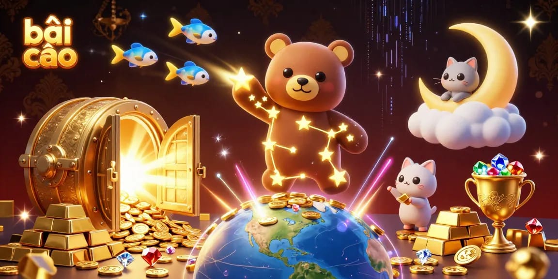 Bài cào players snagging golden coins in a vibrant casino scene filled with treasures.