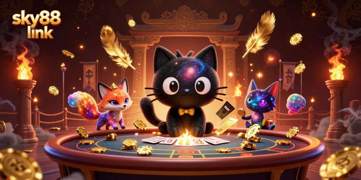 Experience the thrill at sky88 link with vibrant casino elements and dynamic characters.