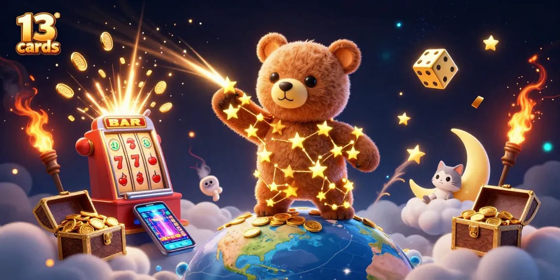 Join the excitement of 13 cards and experience thrilling wins in an engaging casino illustration.