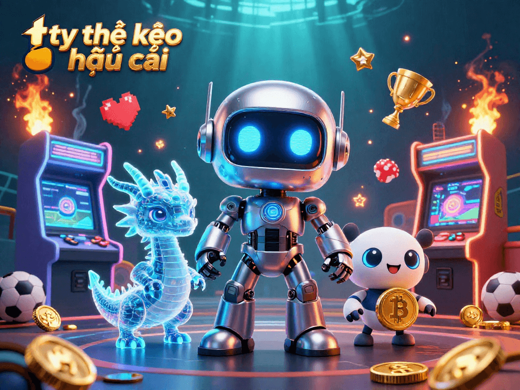 Engage in thrilling sports betting with tỷ lệ kèo nhà cái in this vibrant casino-themed illustration.