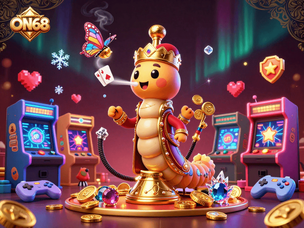 Witness ON68's thrilling gameplay with dynamic characters and rich casino elements in a vibrant scene.