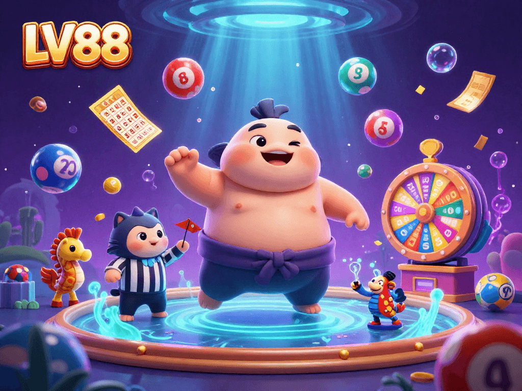 Join the excitement at LV88 with colorful lotteries and dynamic gameplay in a vibrant underwater scene.