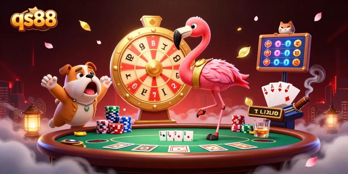 Engage in thrilling qs88 gaming action with a 3D game show host and playful characters.