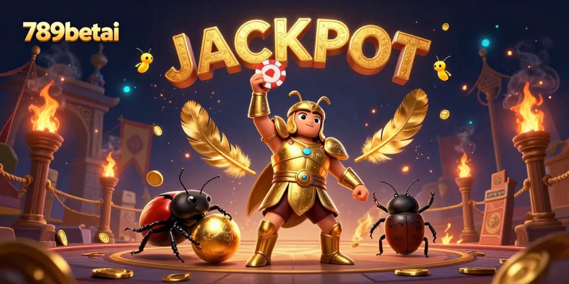 Experience the thrill of 789betai with vibrant 3D characters celebrating a gambling victory in a packed casino.