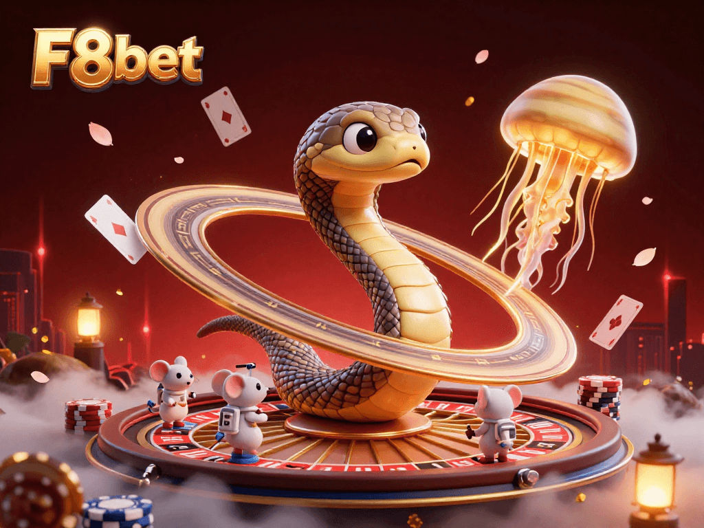 Place your bets with F8bet in a cosmic casino filled with poker and roulette fun.