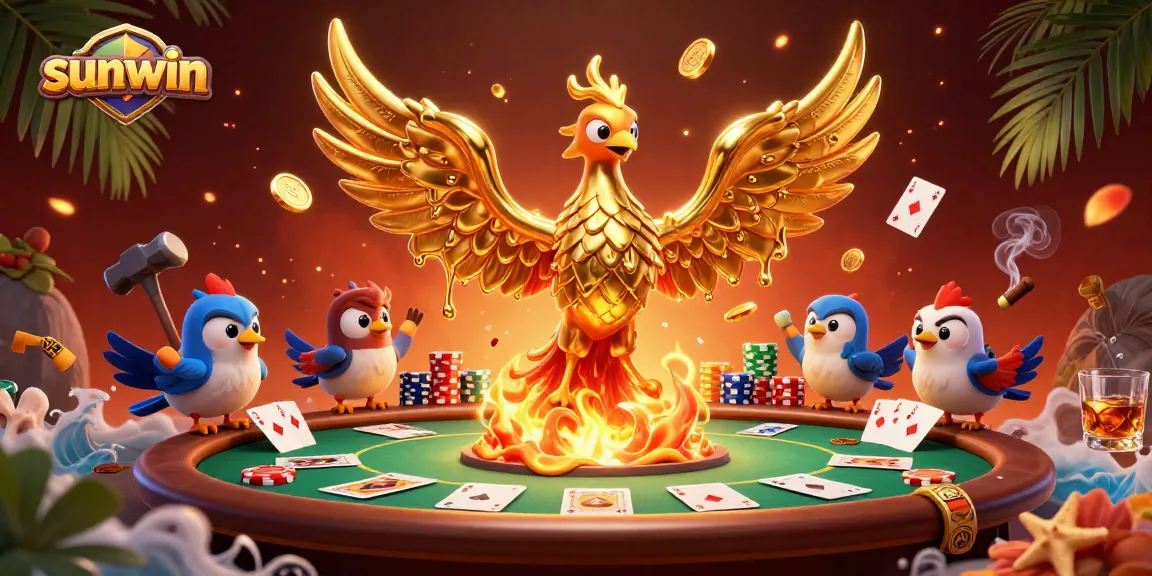 Experience thrilling poker action at sunwin with vibrant characters and dynamic elements of gameplay.
