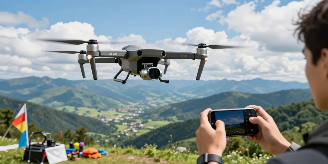 F168 drone flying over a vibrant landscape, showcasing its HD camera capabilities and aerial photography features.