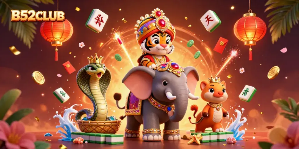 Join the excitement at B52CLUB with fortune-filled gaming elements and vibrant characters.