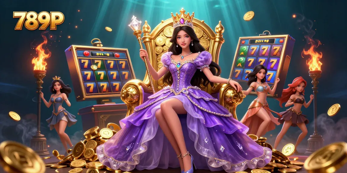 Engage with the 789P online casino, featuring a vibrant and regal scene with a beautiful princess character.
