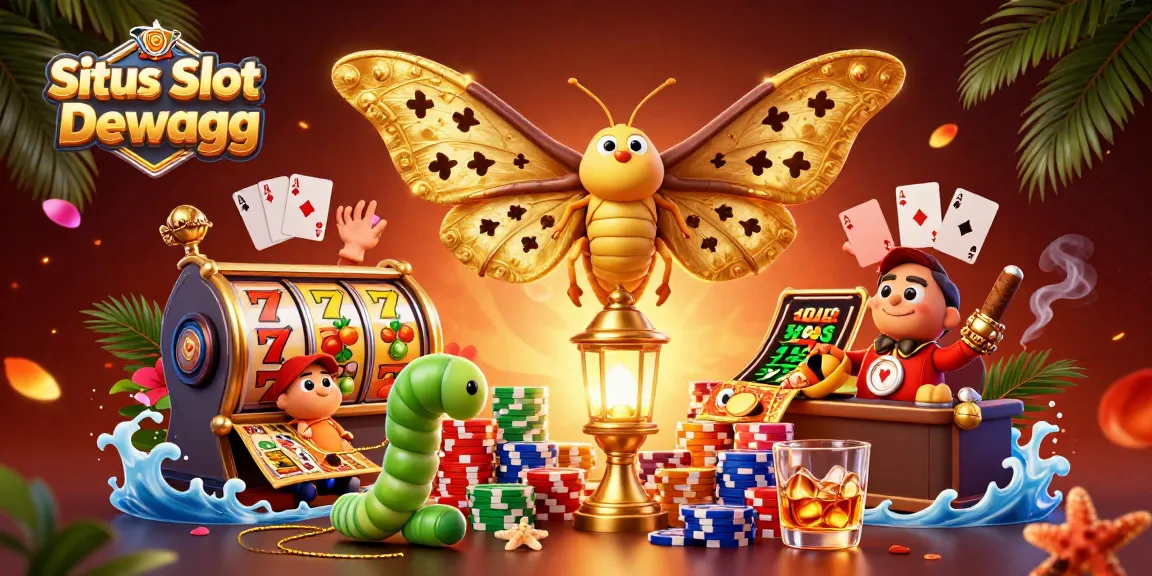 Engage with Situs Slot Gacor Dewagg illustrated in a vibrant casino scene with colorful slot elements.