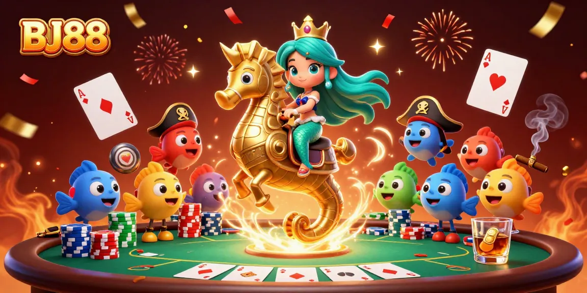 Experience thrilling gameplay at BJ88 with stunning underwater casino elements and rich colors.