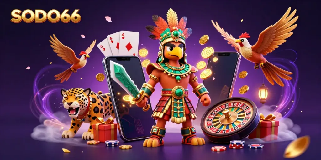 Experience SODO66's thrilling gaming adventure with colorful elements and dynamic characters.