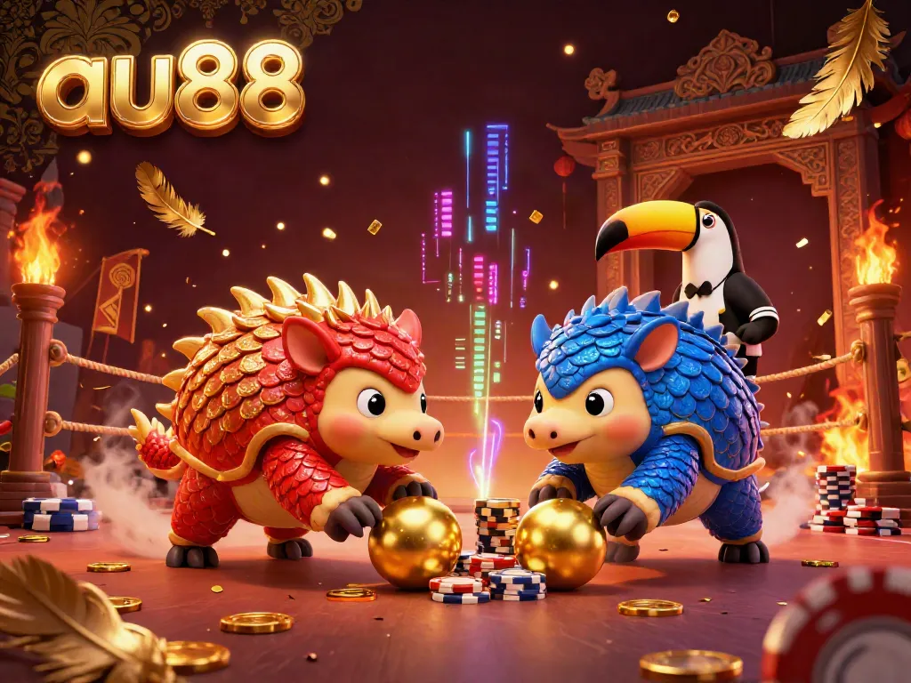 Experience the excitement of au88 with rival pangolins bowling poker chips in a vibrant casino arena.