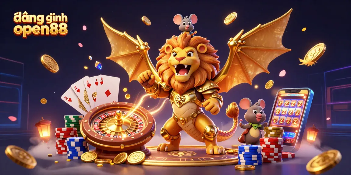 Experience the thrill of đăng nhập open88 with this vibrant casino-themed illustration.