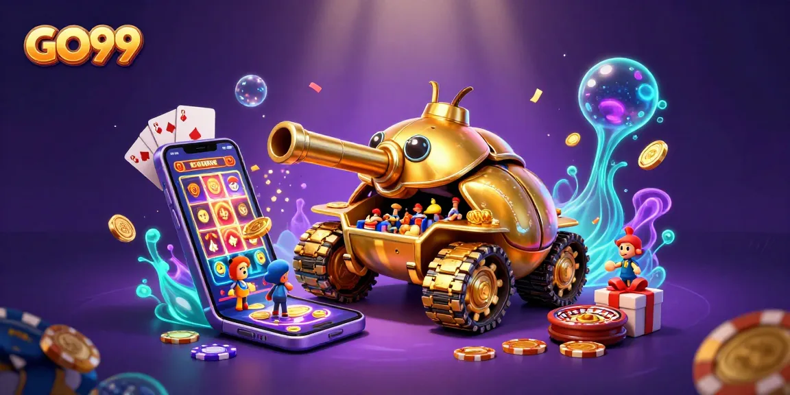 Experience thrilling gaming at GO99 with a vibrant casino scene featuring dynamic elements.