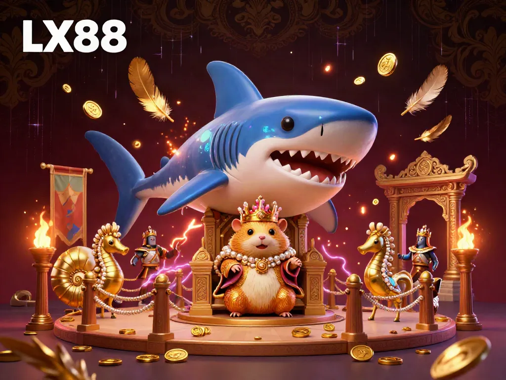 Experience the excitement of LX88's online gambling with unique characters and vibrant elements.