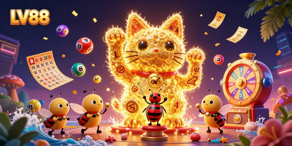 Engage with LV88's vibrant casino experience, where golden fireflies bring luck and excitement to the game.