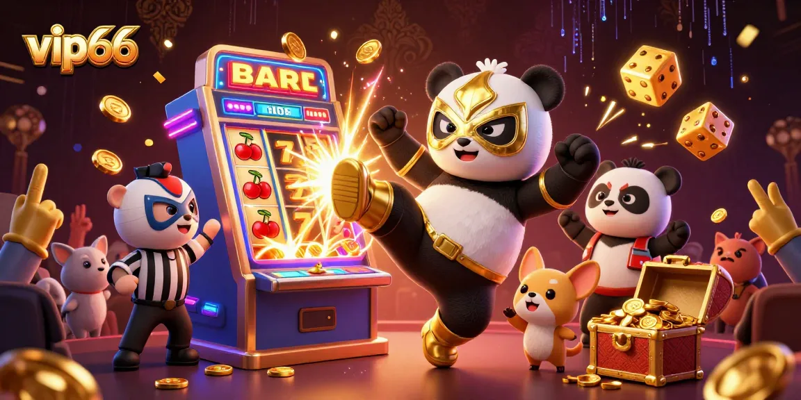 Engage with vip66's dynamic slot machine extravaganza, featuring thrilling characters and vibrant gambling energy.