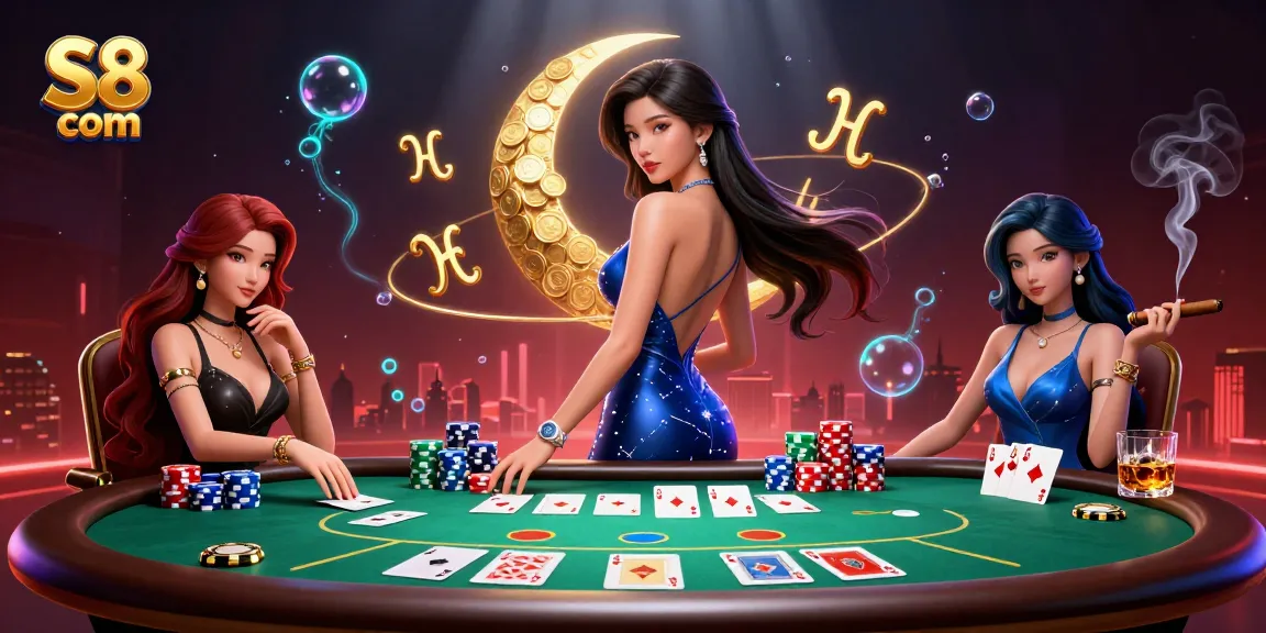 Engage in the vibrant world of S8 com casino gaming, featuring a stunning Asian character amidst poker action.
