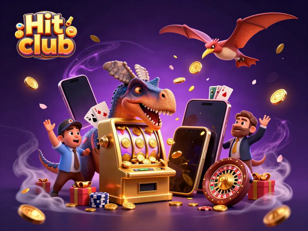 Hit club pachycephalosaurus wins jackpot coins in a vibrant casino scene.