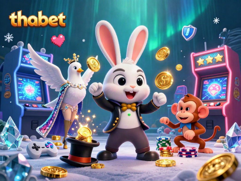 Experience thrilling gameplay with thabet as a magician rabbit and friends bring casino fun alive!