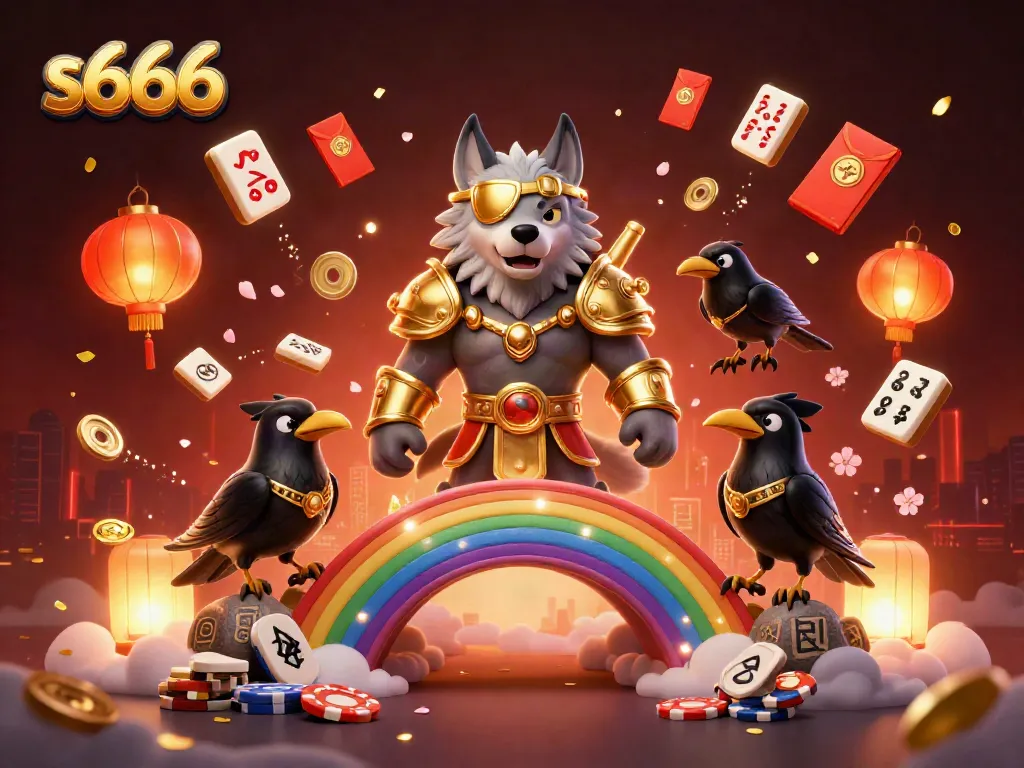 Win at s666 with an epic 3D scene featuring mythological characters and casino elements.