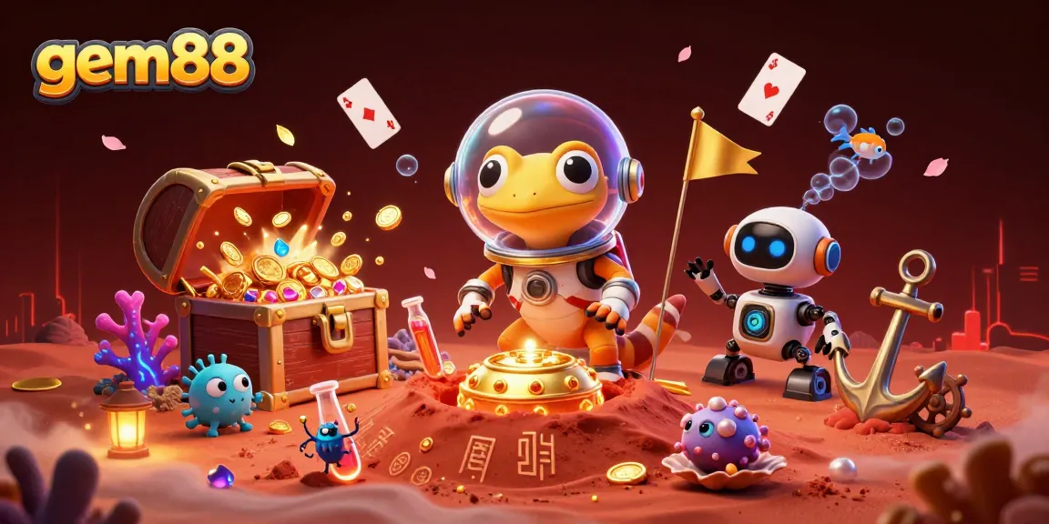 Experience the thrill of gem88 in a vibrant alien casino setting, featuring exciting golden treasures