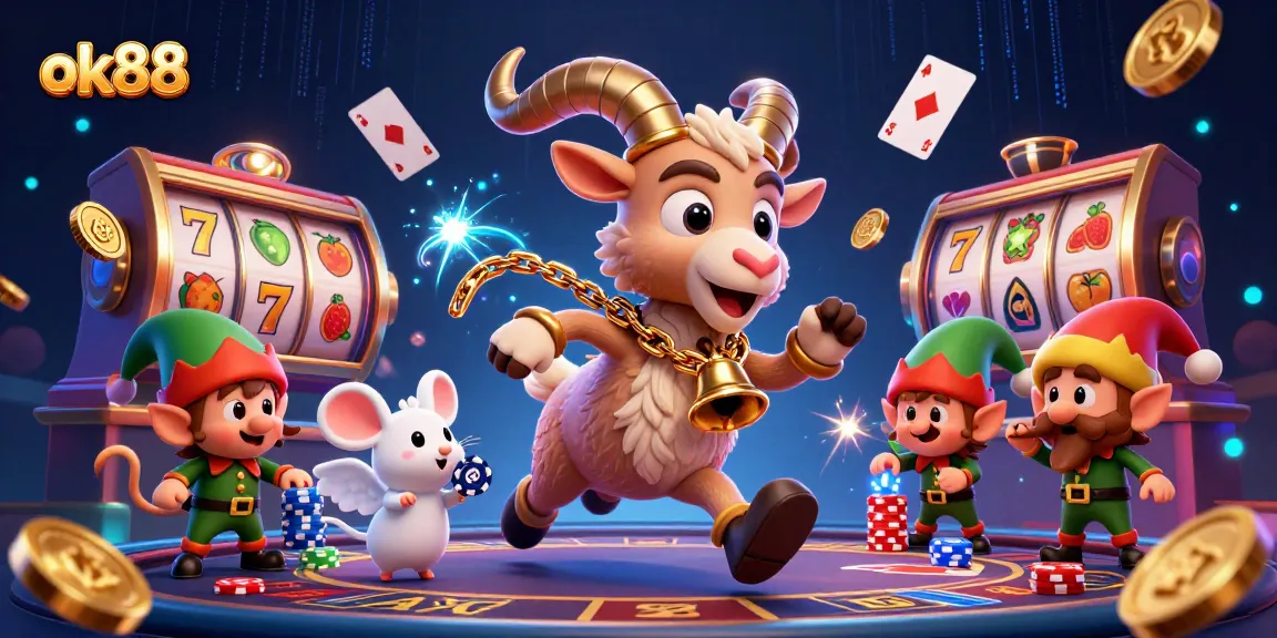 Experience thrilling gameplay with ok88 at a festive casino featuring Krampus and mischievous elves.