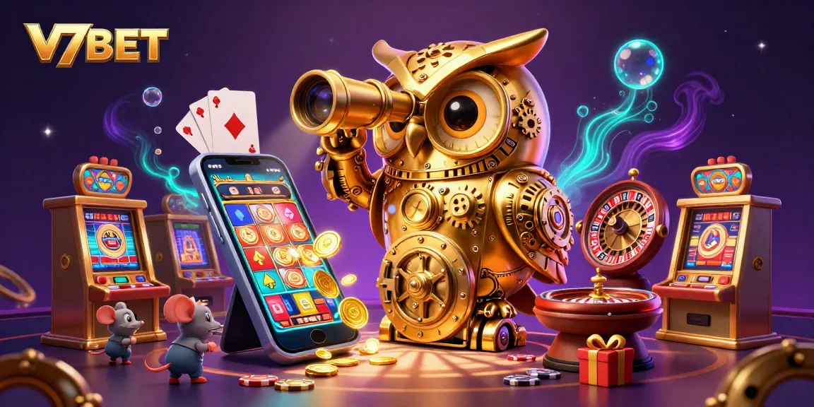 Spin to win with V7BET on a thrilling casino adventure featuring a golden owl!