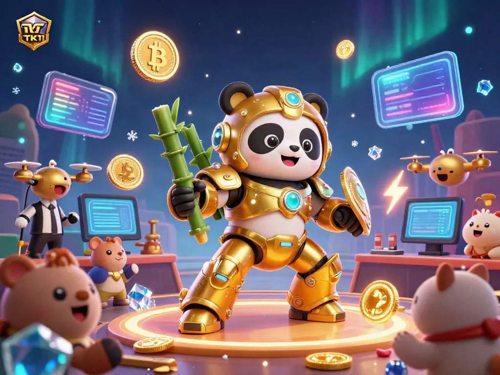 Engage in the action with TK11's vibrant casino arena featuring a golden panda in a mech-suit.