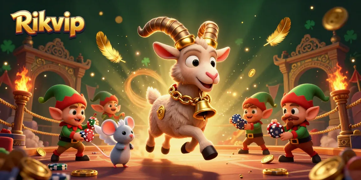 Engage in thrilling gameplay at Rikvip's vibrant casino with Krampus, an angel mouse, and elf gremlins.