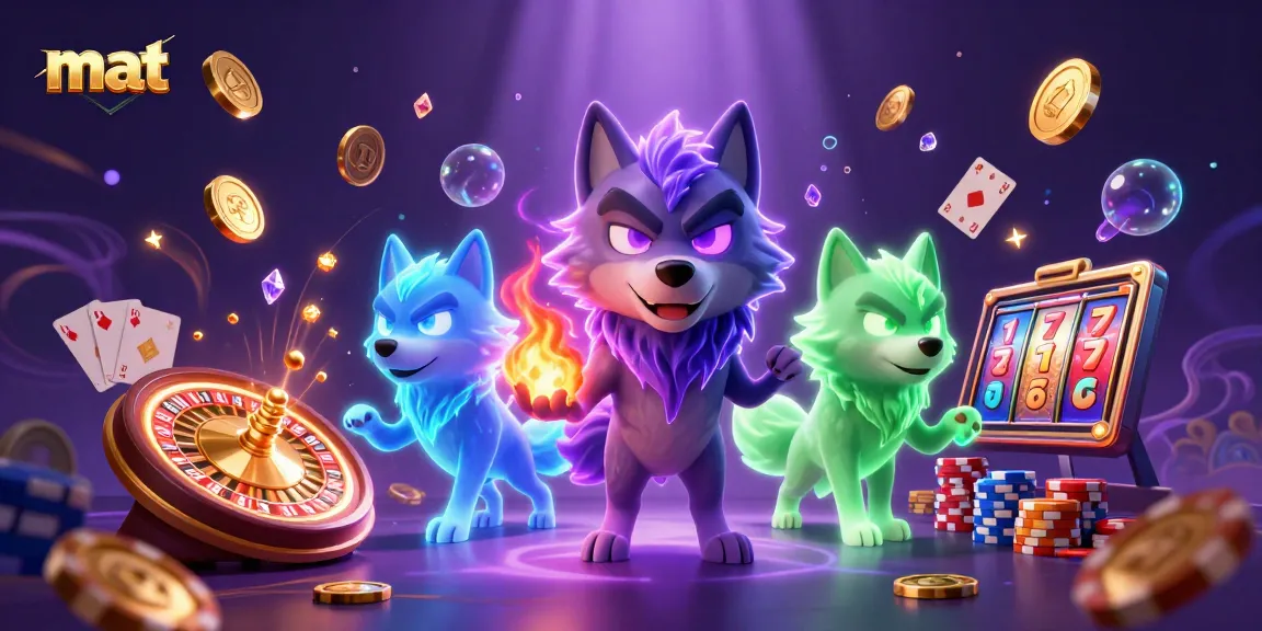 Spin to win at the mat casino with glowing wolves and dazzling coins!