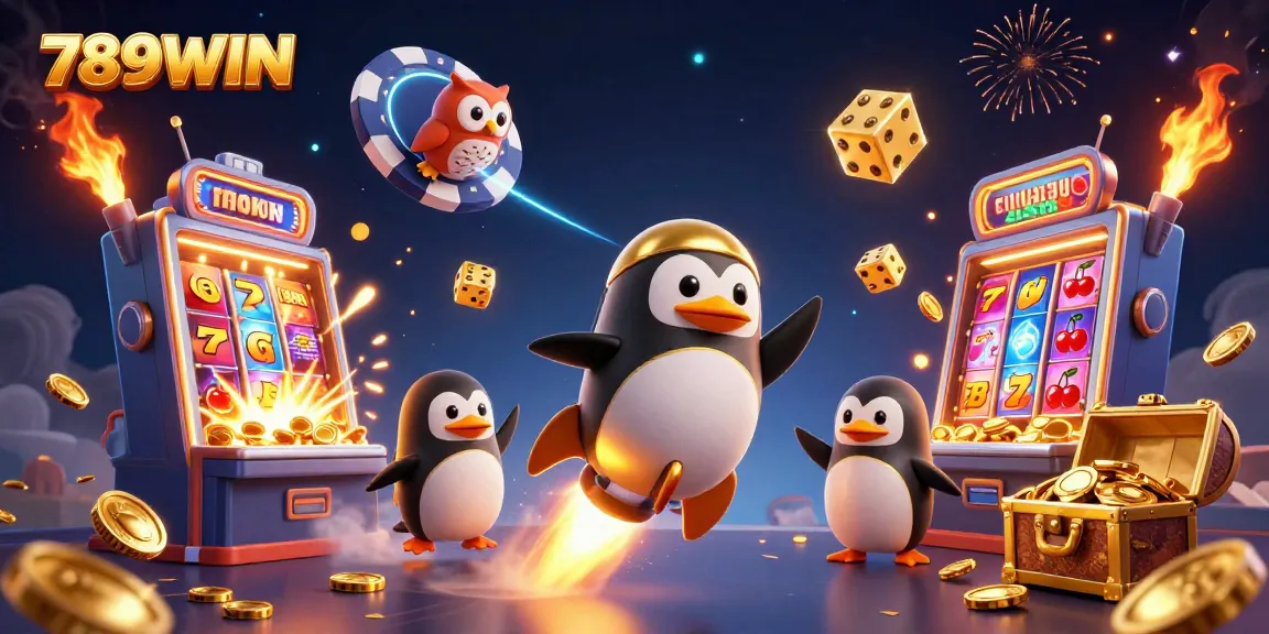 Experience thrilling adventures with 789WIN in this vibrant casino-themed digital artwork.
