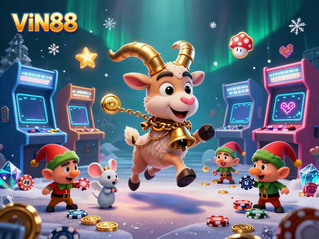 Players enjoy thrilling games at the VIN88 casino, with vibrant action and colorful elements.