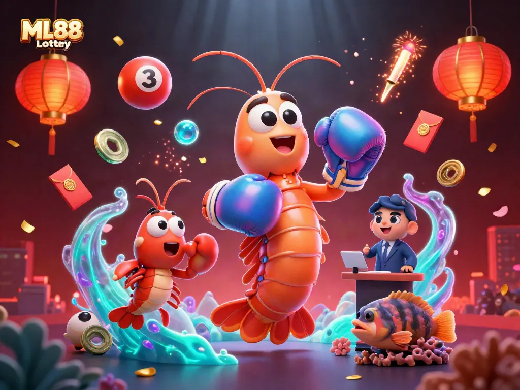 Engage in the excitement of ML88 Lottery with vibrant characters, lucky numbers, and festive elements.