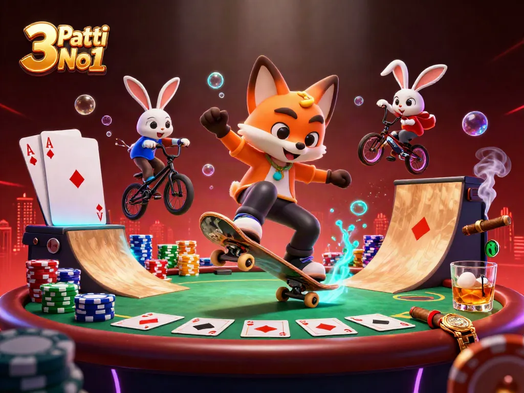 3 Patti No1 game illustration with vibrant characters and casino elements showcasing excitement and gameplay action
