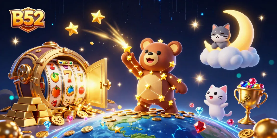 Spin for wins with the dazzling B52 slots scene filled with treasures and vibrant gameplay!