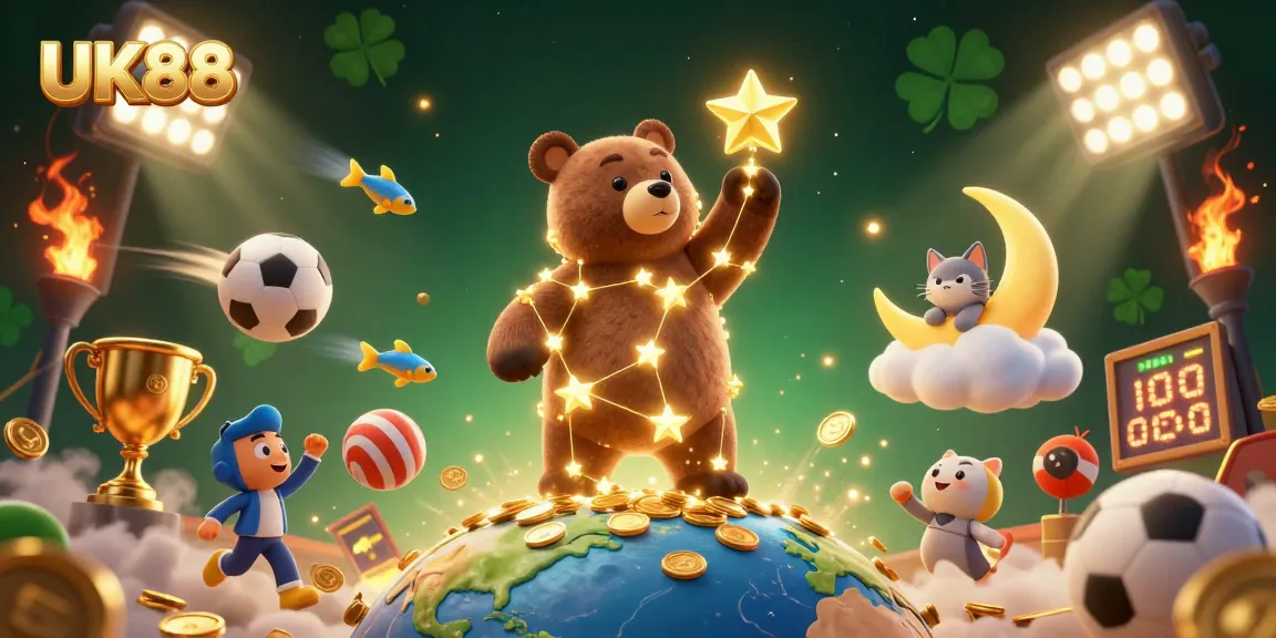 Bet on UK88 with thrilling sports adventures featuring golden coins and vibrant game elements.