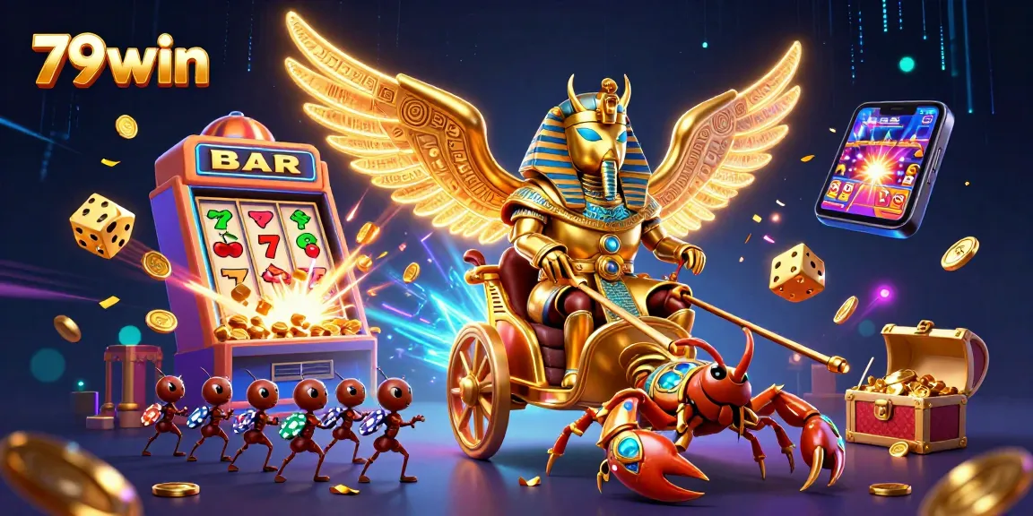 Experience thrilling excitement with 79win's dazzling casino games amidst vibrant slot themes and jackpots.