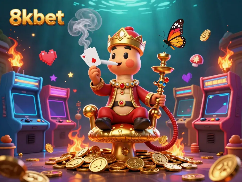 Experience thrilling gaming with 8xbet's vibrant casino illustration showcasing action and excitement.