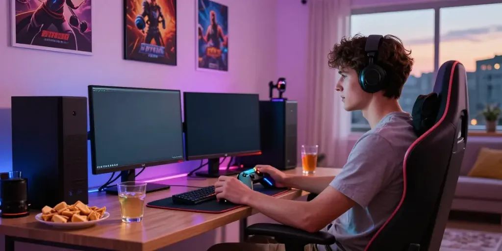 Engaged player enjoying GO88 gaming experience in a stylish setup.
