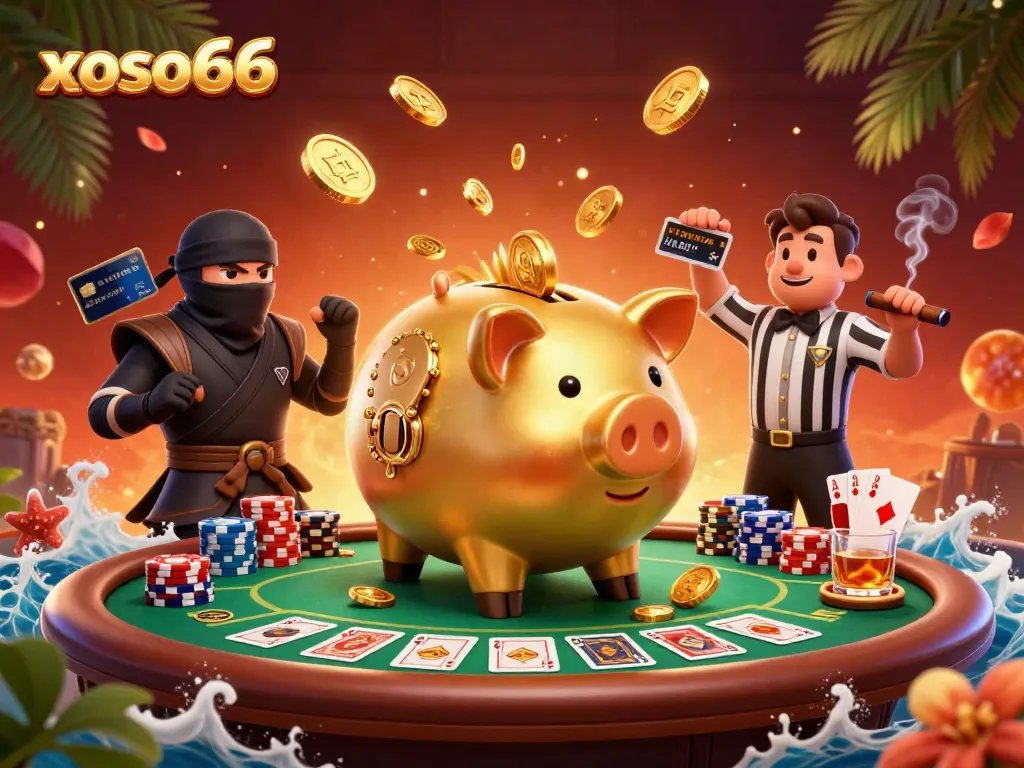Engage with xoso66 and experience epic wins in a dynamic casino showdown illustration.
