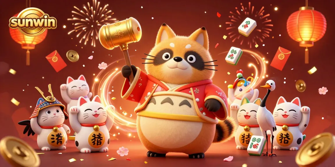 Experience thrilling gameplay at sunwin with colorful characters and dynamic casino elements in a festive setting.
