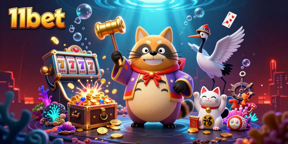 Engage with exciting games at 11bet featuring joyful characters and vibrant casino elements.
