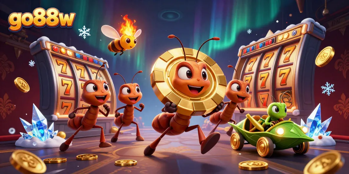 Experience thrilling action with go88w as playful ants orchestrate a heist in an exciting casino scene.