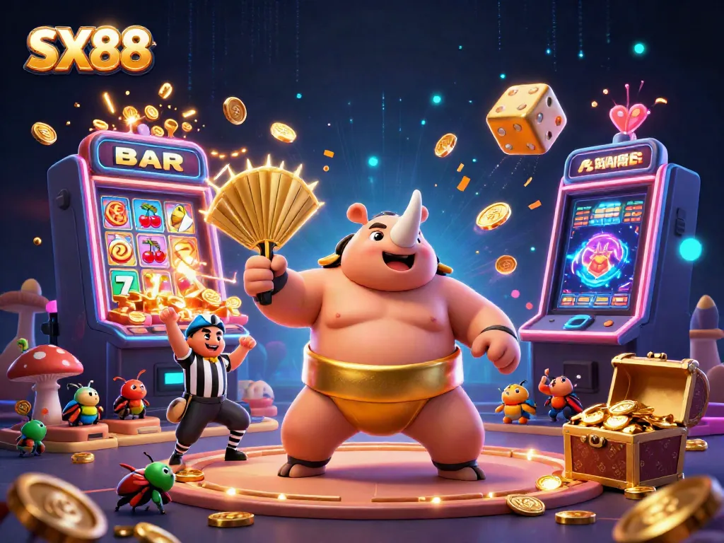 Experience excitement with SX88, where golden coins fly in a vibrant online casino adventure.