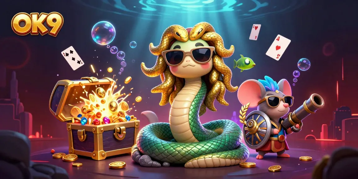 Engage with OK9's thrilling underwater treasure hunt in this vibrant betting scene featuring Medusa.